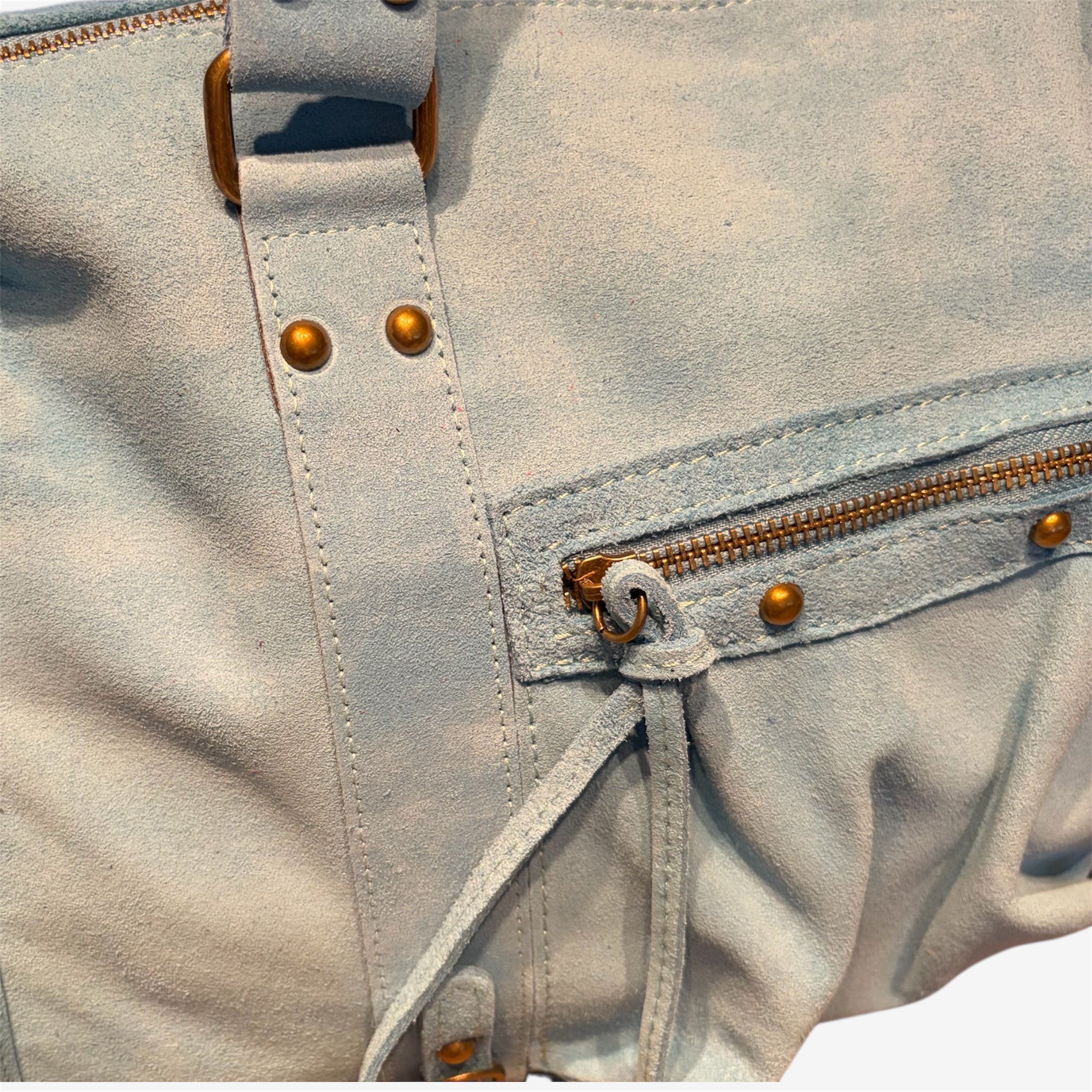 Back to school suede ocean blue