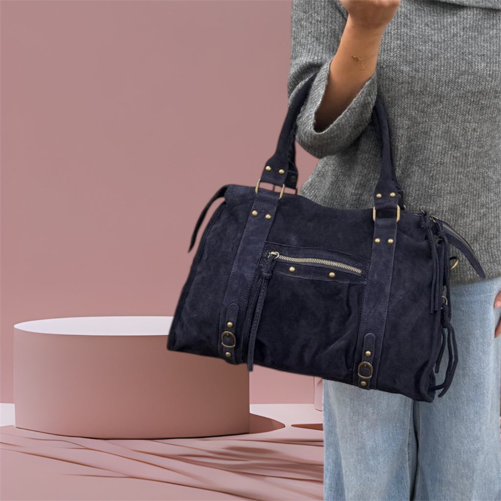 Back to school suede dark blue