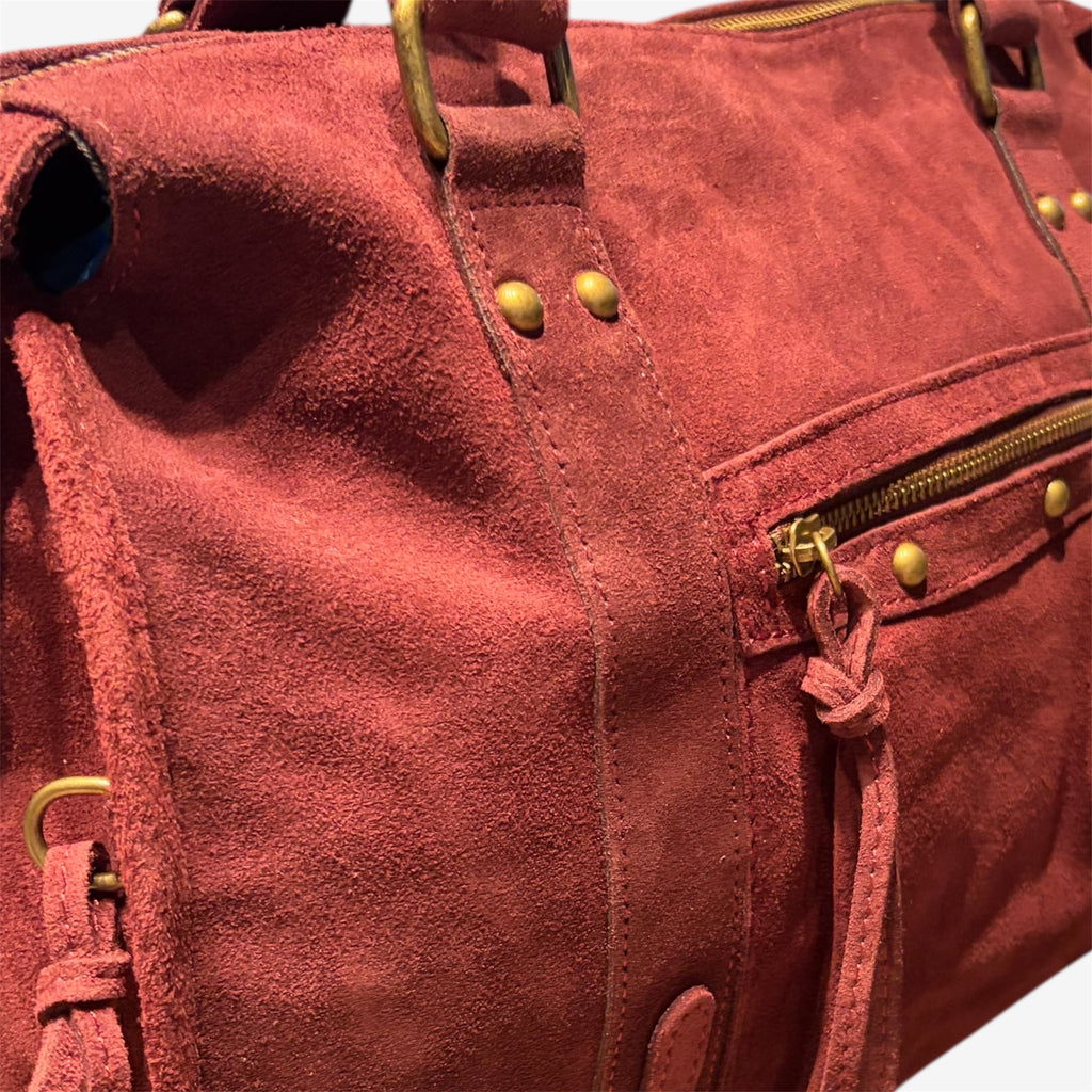 Back to school suede bordeaux