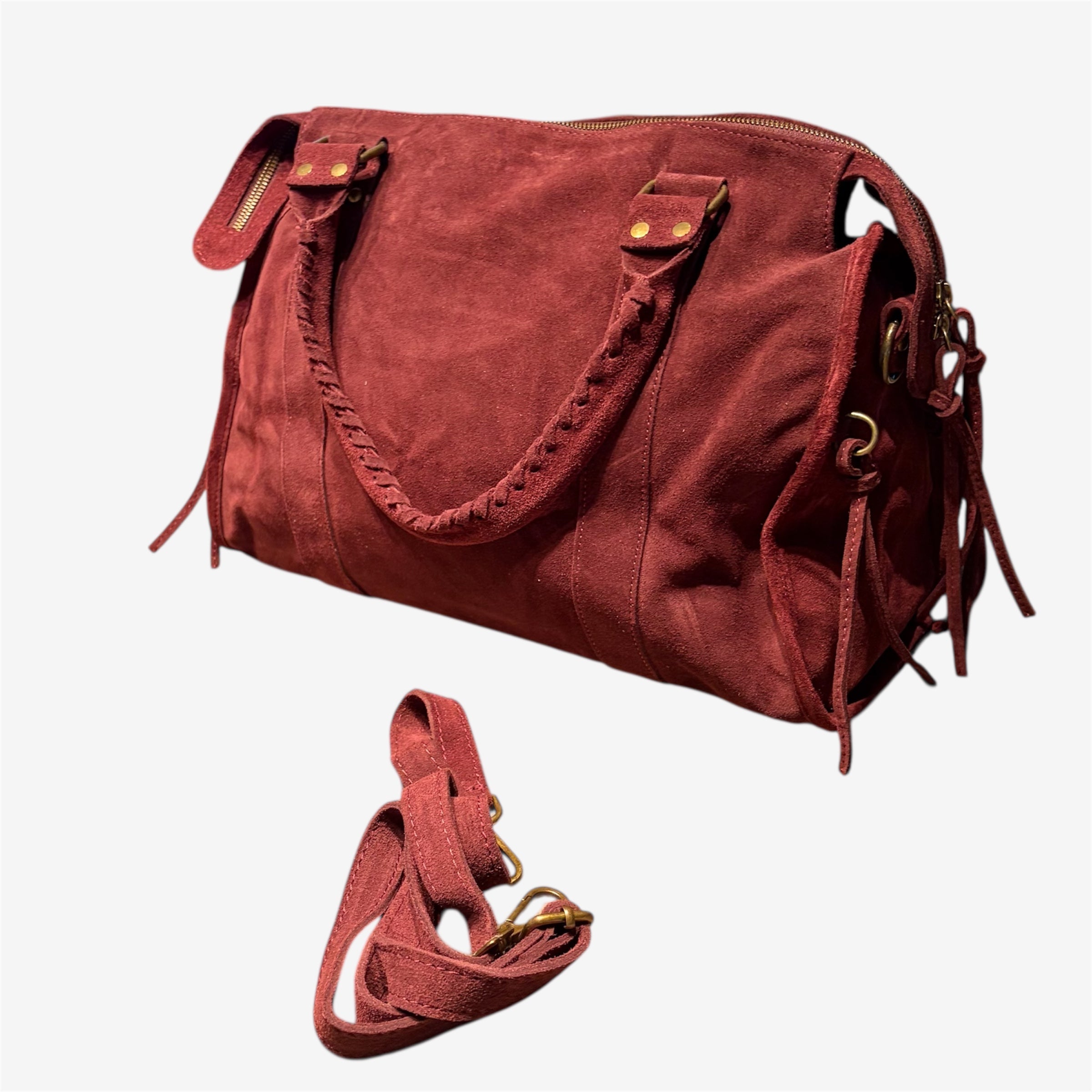Back to school suede bordeaux