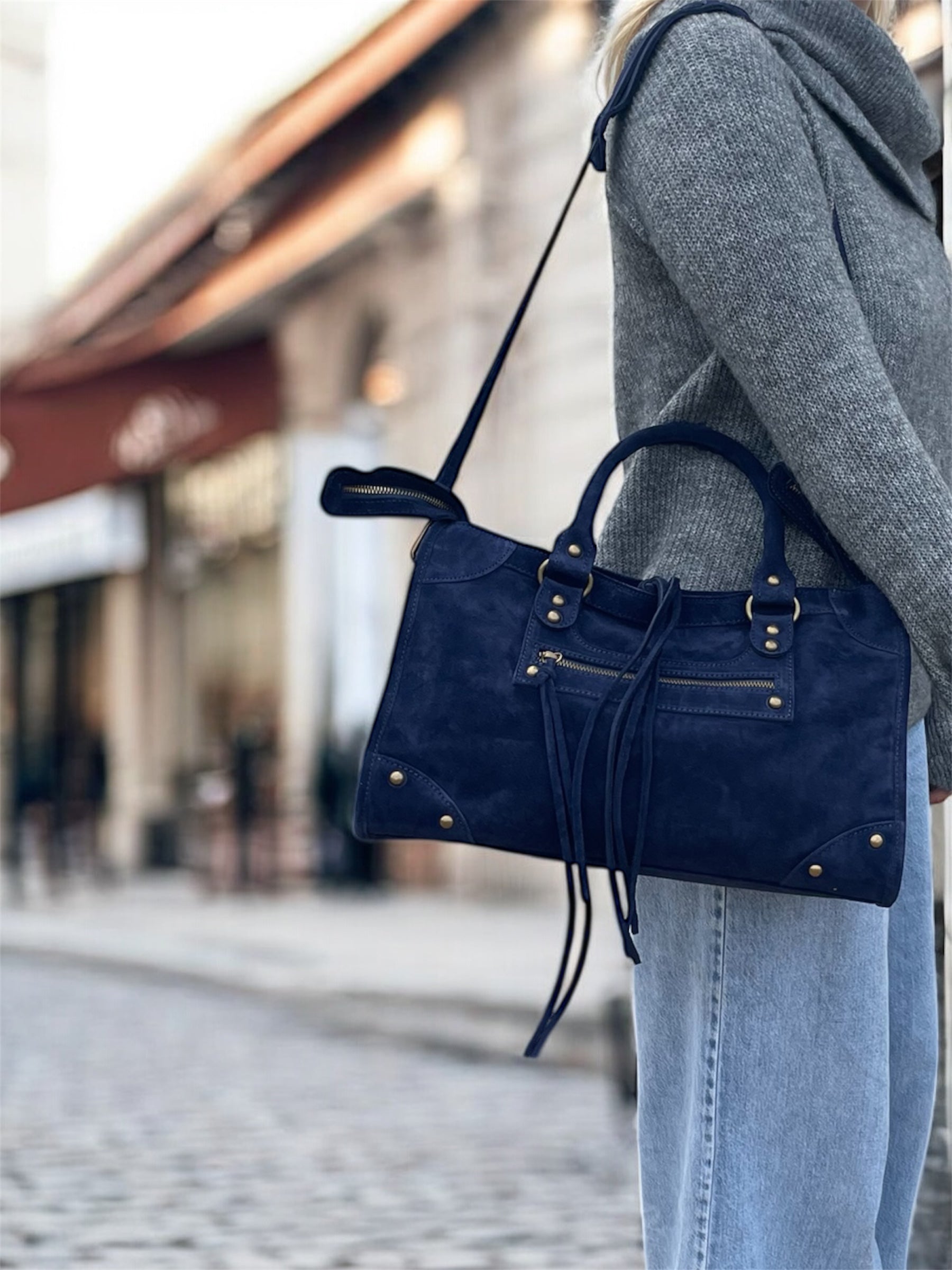French bag dark blue