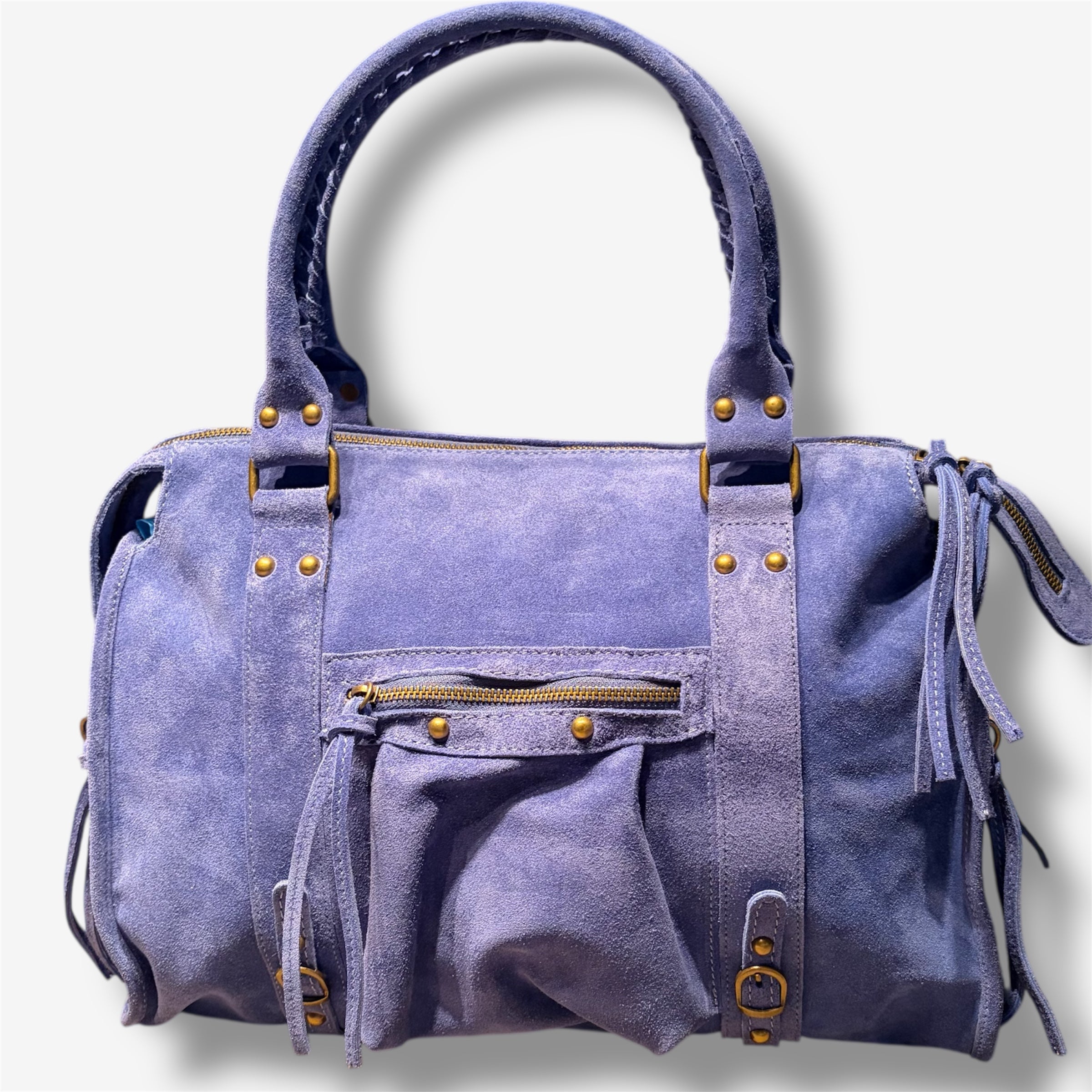 Back to school suede purple blue