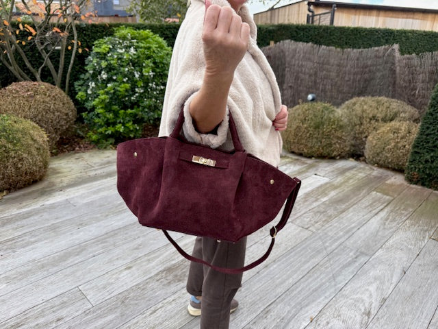 Bag suede bordeaux ‘love’