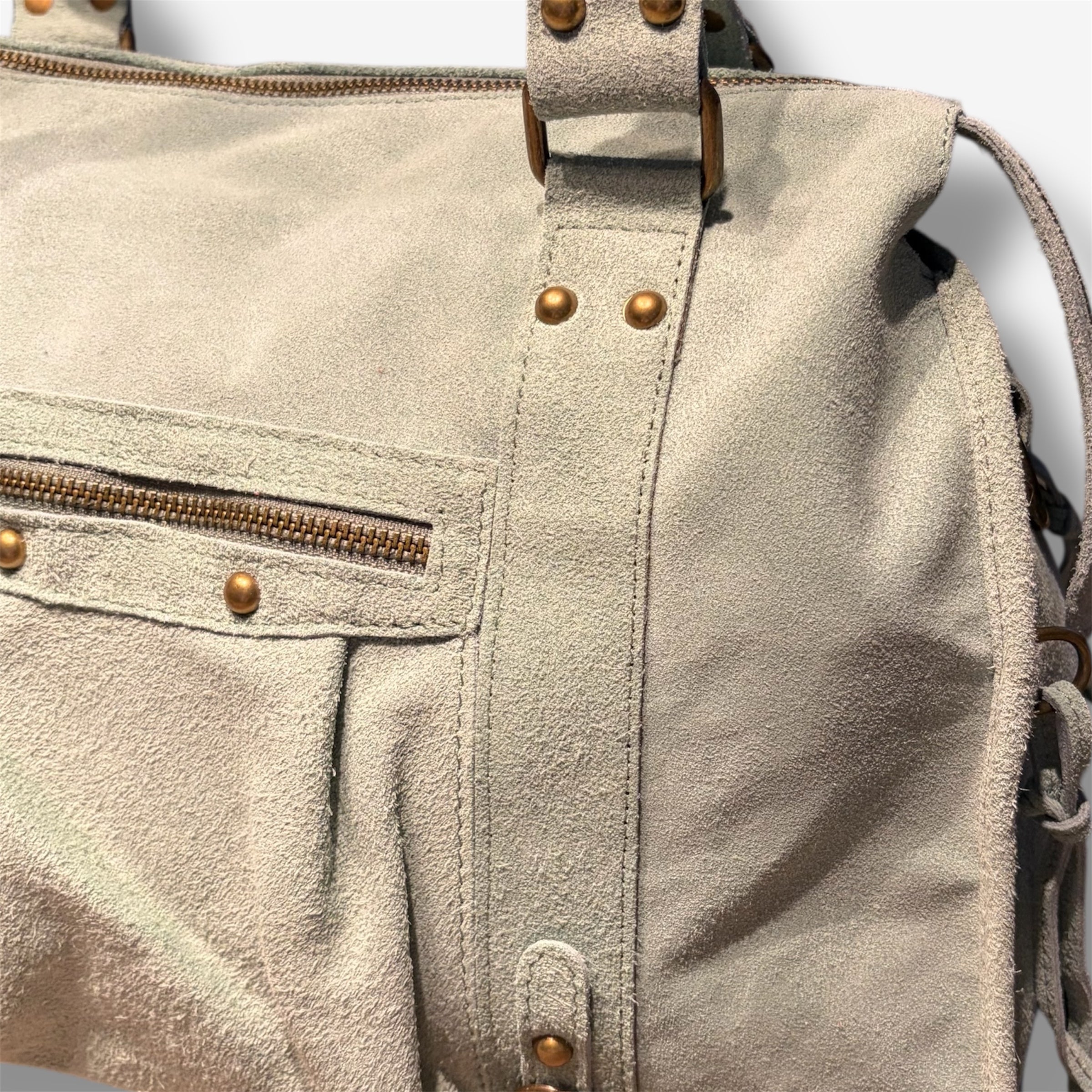 Back to school suede mint green