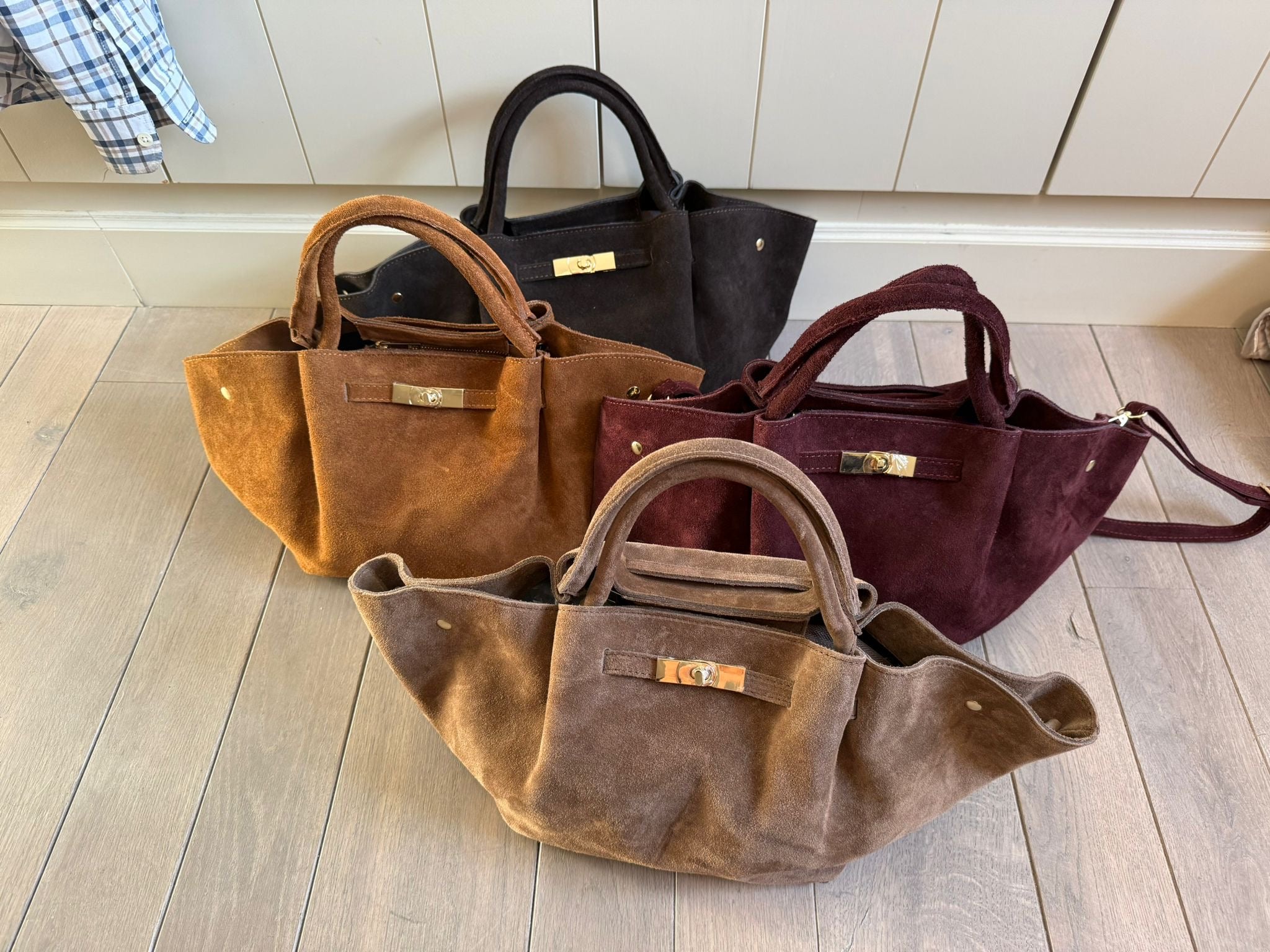 Bag suede chocolat brun ‘love’